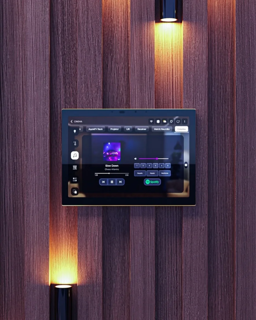 Iluminação inteligente em sala de estar premium